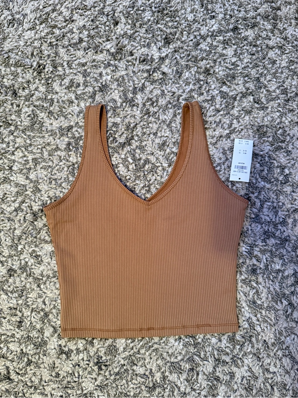 Hollister Brown Ribbed V-Neck Crop Tank -